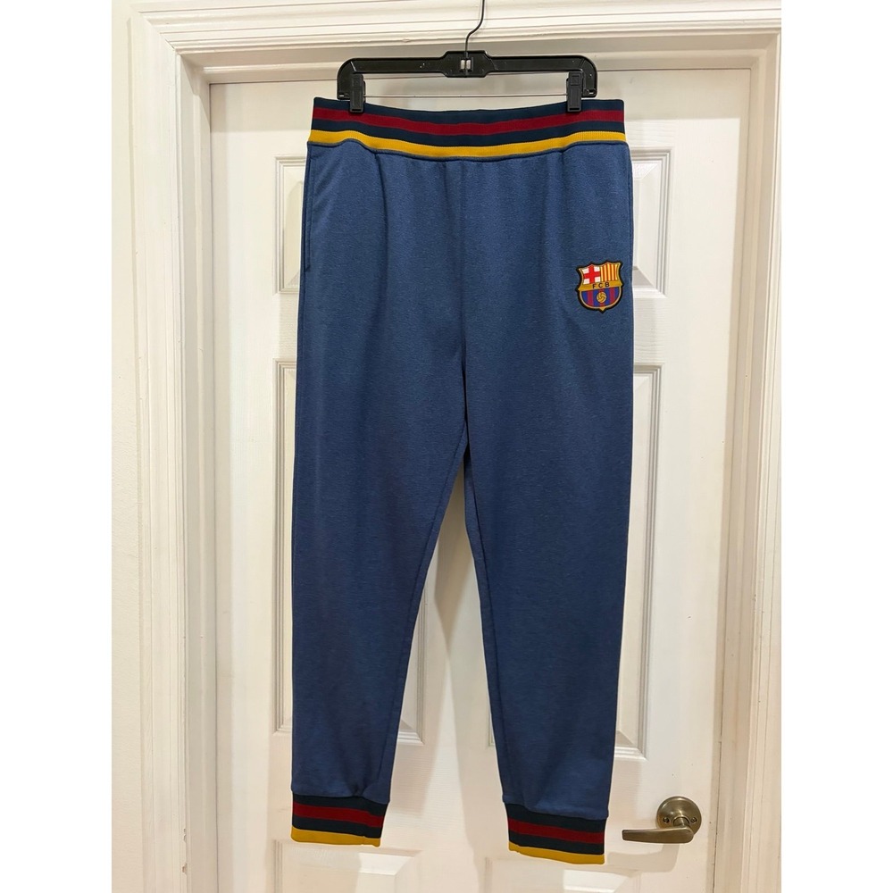 FC Barcelona FCB Blue Jogger Sweatpants Men's XL Soccer Fan Lounge Athletic Pant